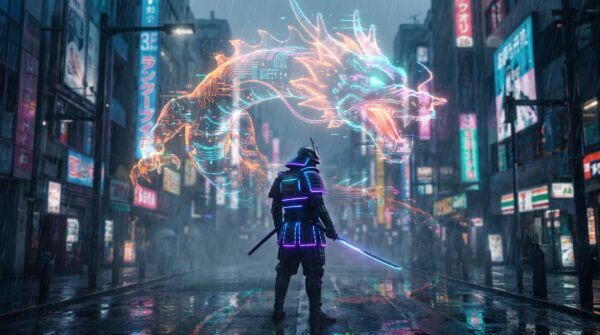 Neon Samurai Duel  Wallpaper